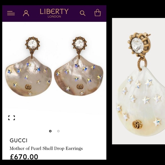 💎GUCCI Mother of Pearl Shell Drop Earrings!💎 - Picture 3 of 4